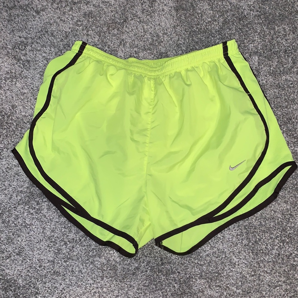 Womens Nike highlighter yellow shorts